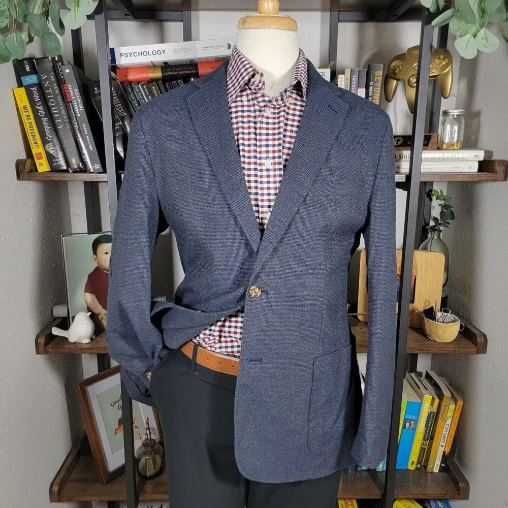 Joseph Abboud Unstructured Men's‎ Sport Jacket Two Button Navy Blue Size XL